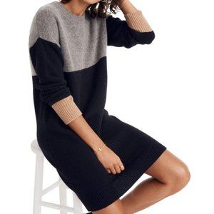 Madewell Colorblock Merino Wool Sweater Dress